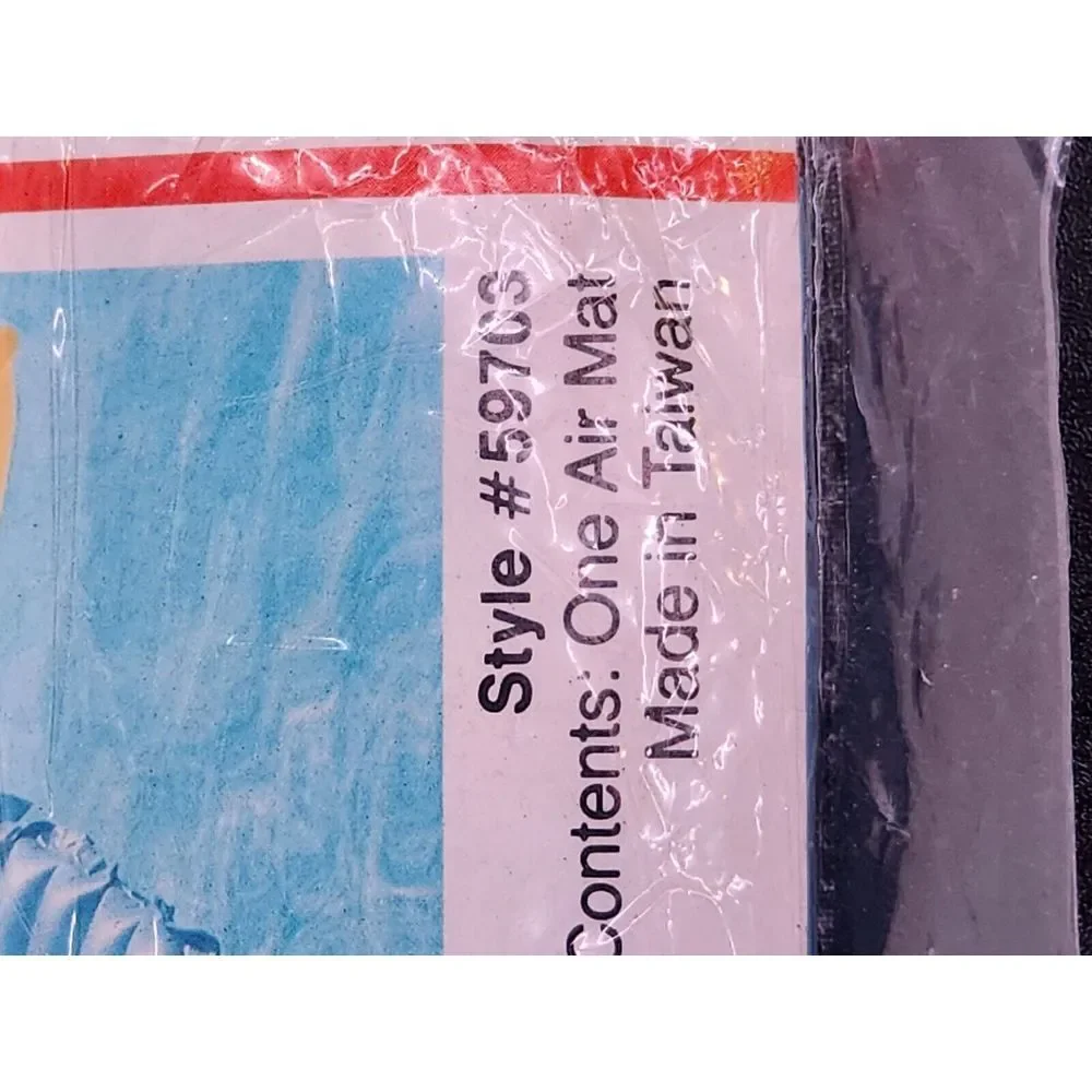 Vtg Intex The Wet Set Inflatable‎ Air Mat Blue Vinyl Pool Float 72